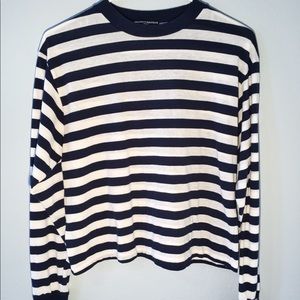 Brandy Melville Stripped Navy Long Sleeve Tshirt